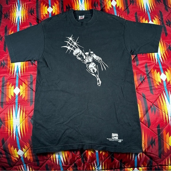 Vintage Marvel Comics Wolverine Hologram T-Shirt Promotional Black USA Medium